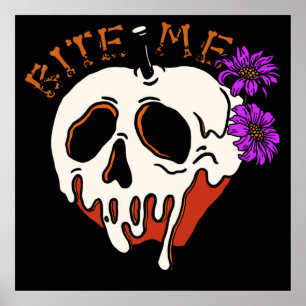Poster Morda-me - Maçã e Flores de Envenenamento Crânio d