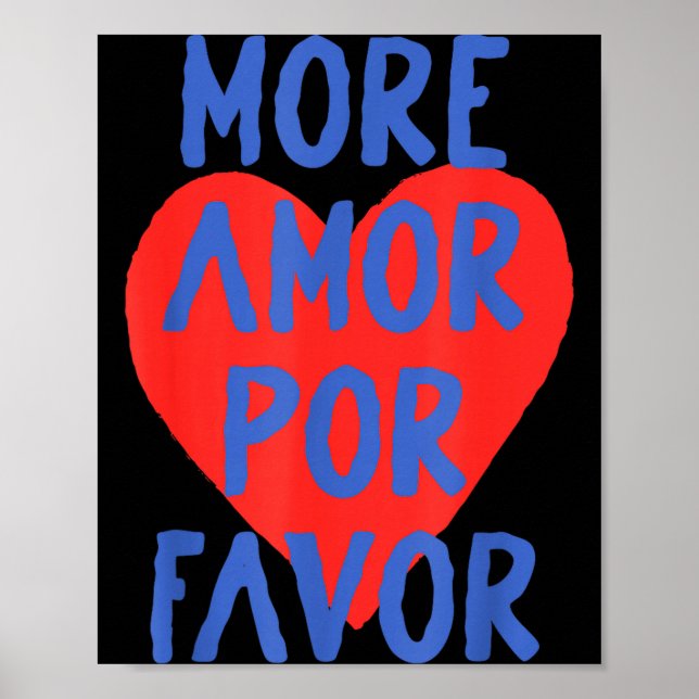 Poster More Amor R Favor Red Heart Cute Spanish Love Quot (Frente)
