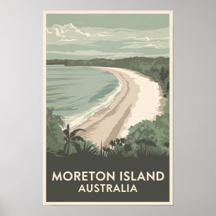 Poster Moreton Island - Austrália - Ilustração - Viagem A