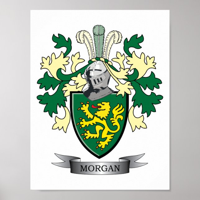 Póster Morgan Family Crest Casaco de Armas (Frente)