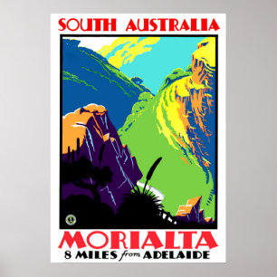 Poster Morialta, 8 milhas de Adelaide, Sul da Austrália