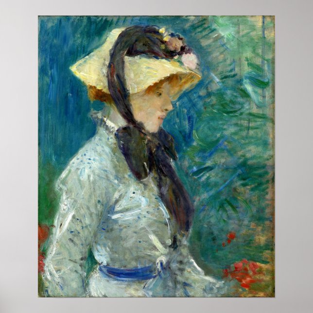 Poster Morisot - Jovem Com Um Chapéu De Palha (Frente)