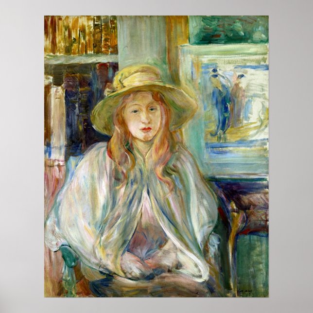 Poster Morisot - Menina De Chapéu De Palha 1892 (Frente)