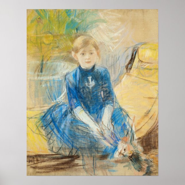 Poster Morisot - Menina De Vestido Azul 1886 (Frente)