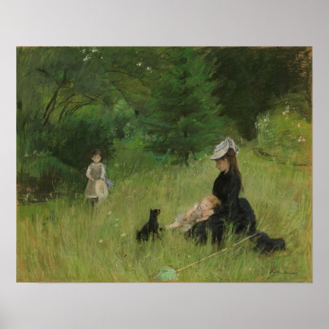 Poster Morisot - No Gramado 1874 (Frente)