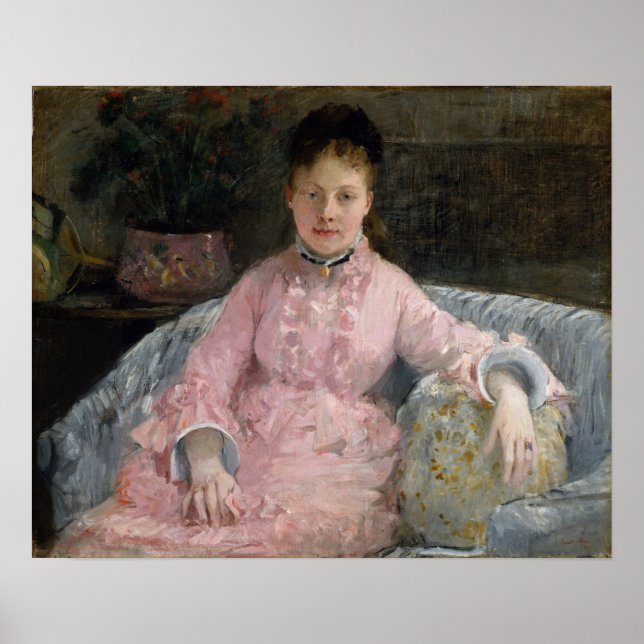 Poster Morisot - O Vestido Rosa 1870 (Frente)