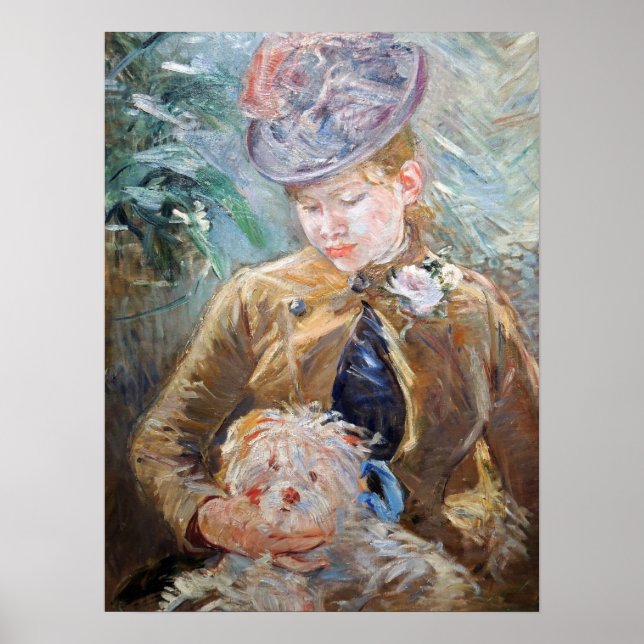 Poster Morisot - Rapariga com Cachorro (Frente)