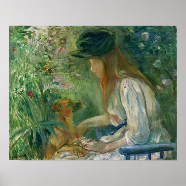 Poster Morisot - Rapariga Com Cachorro 1892 (Frente)