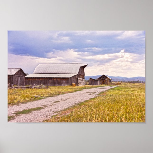 Poster Mormon Row Barns, Grand Teton National Park (Frente)