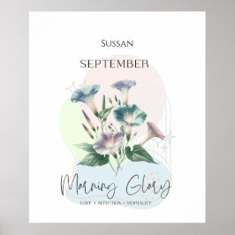 Poster Morning Glory Birth Flower para setembro