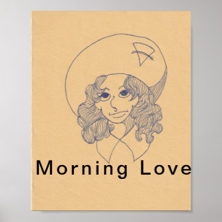 Poster Morning Love, cartão de cumprimentos
