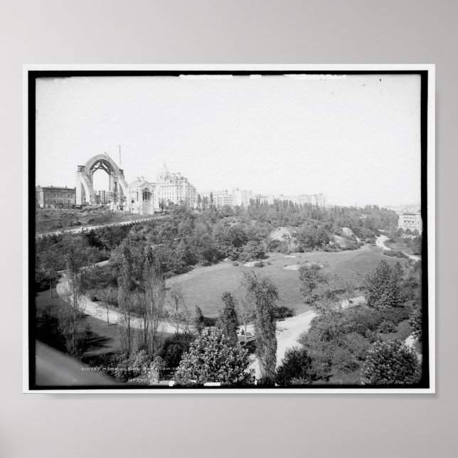 Poster Morningside Park, Nova Iorque c1904, Vintage (Frente)