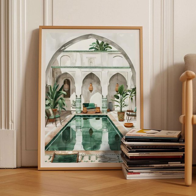 Poster Morocco Print Morocco Illustration Moroccan Riad  (Criador carregado)