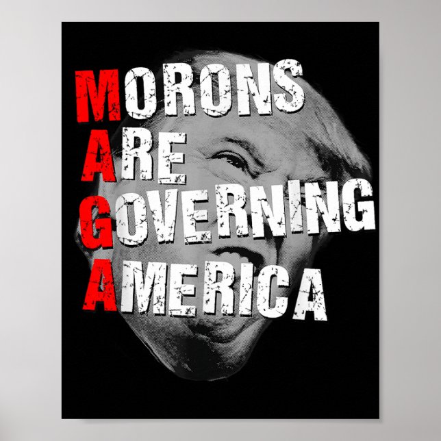 Poster Morons Estão Governando A América Engraçada Trump  (Frente)