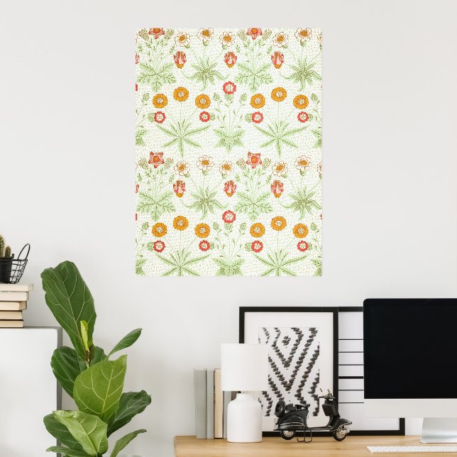 Poster Morris Daisy, Clássico Padrão Floral Vitoriano (Escritório em casa)