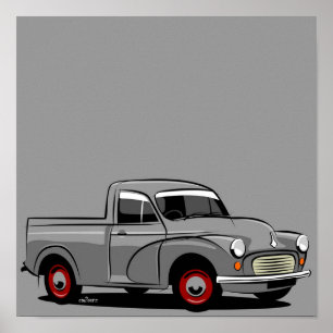 Poster Morris Minor 1000 cinzas