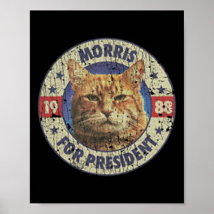 Poster Morris Para Presidente Vintage 1988 Cat Lover