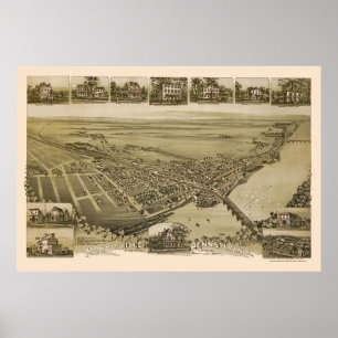 Póster Morrisville, mapa panorâmico do PA - 1893