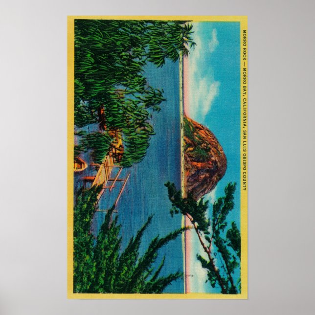 Póster Morro Rock em San Luis Obispo (Frente)