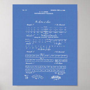 Poster Morse Code 1848 Patent Art Blueprint