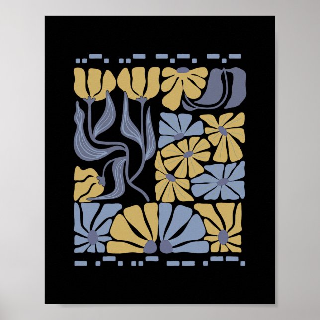 Poster Morse Code 8647 Subtle Anti Trump 86 47 Floral Boh (Frente)