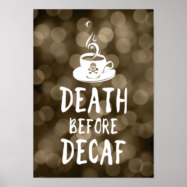 Póster morte antes do café descafeado (Frente)
