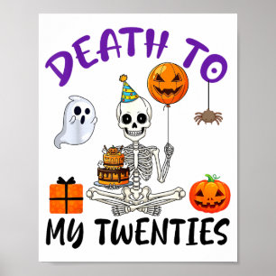 Poster Morte aos Meus Vinte Anos de Esqueleto Divertido d