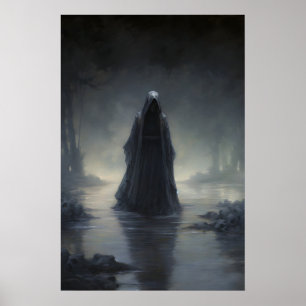 Poster Morte Ceifeira Água Academia Sombria, Antigo