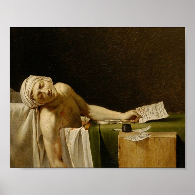 Poster Morte de Marat por Jacques-Louis David (Frente)