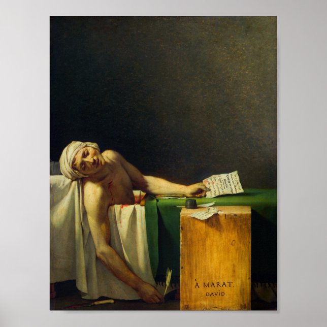 Poster Morte de Marat por Jacques-Louis David (Frente)