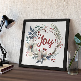 Póster Morte de Natal, flores brancas e bagas