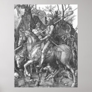 Poster Morte do cavaleiro de Albrecht Durer e o diabo