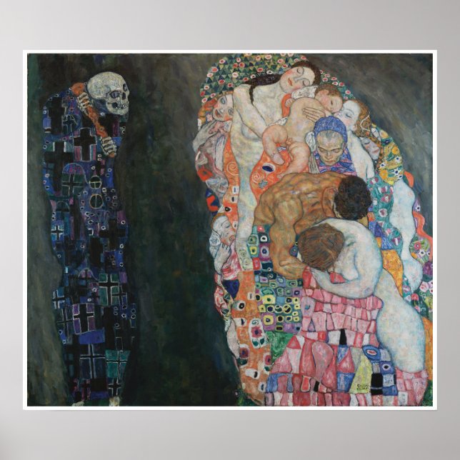 Póster Morte e Vida de Gustav Klimt (Frente)