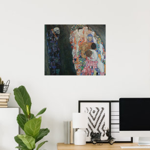 Poster Morte e vida de Gustav Klimt Vintage Art Nouveau