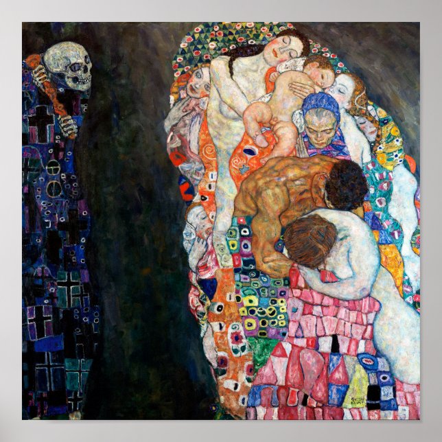 Poster Morte e Vida | Gustav Klimt | (Frente)