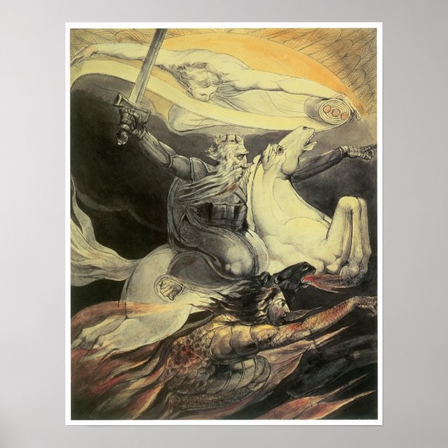 Poster Morte em um Cavalo Pálido, William Blake (Frente)