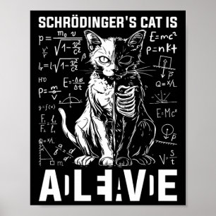 Poster Morto de gato e física viva de Schrodinger