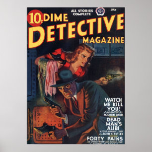 Poster Morto Man39;s Alibi Dime Revista Detetive