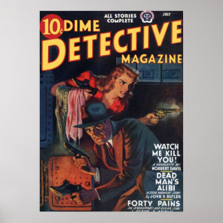 Poster Morto Man39;s Alibi Dime Revista Detetive