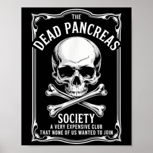 Poster Morto Pancreas Sociedade Camisa Caveira Engraçada