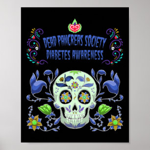 Poster Morto Pancreias Sociedade Azul Diabetes Awarenes