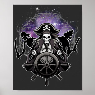 Poster Morto Pirata Halloween Skeleton Pirate Gráfico