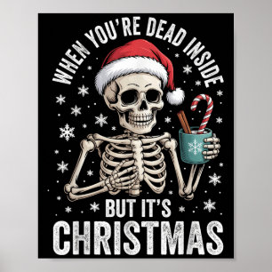 Poster Morto por Dentro Mas É Natal Esqueleto Café San