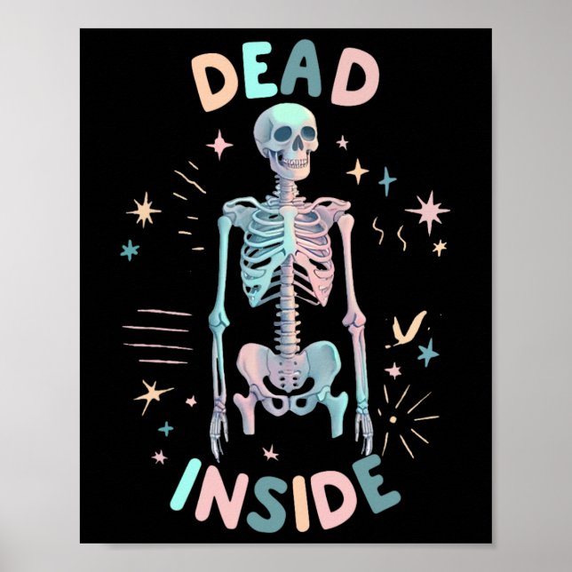 Poster Morto Skeleton Casual Halloween Mulher Gráfica (Frente)