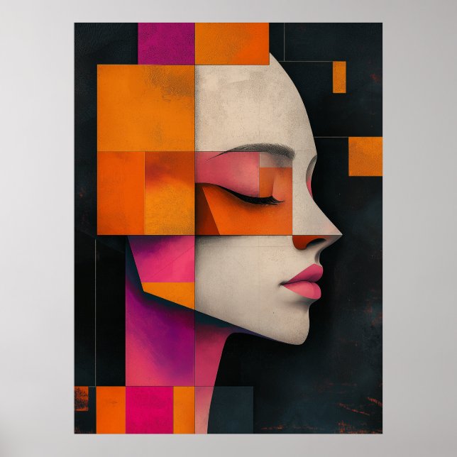 Poster Mosaic of Her Silence — Painterly Blocks (Frente)