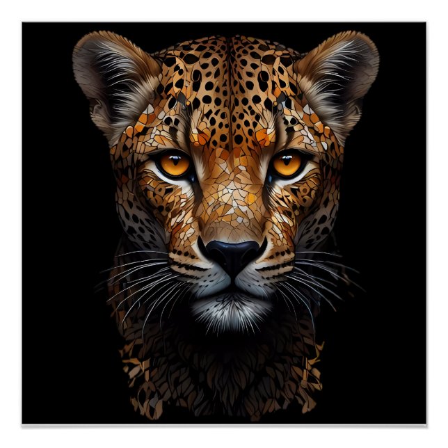 Póster Mosaico Cheetah Portrait (Frente)