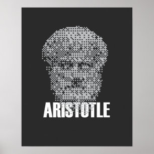 Poster Mosaico da Cabeça de Aristóteles em Pixel