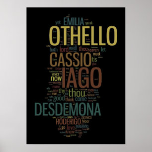 Póster Mosaico da palavra de Othello