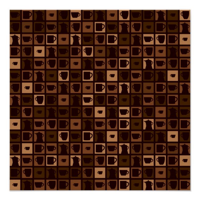 Póster Mosaico de café engraçado (Frente)