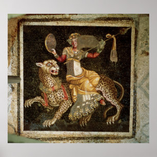 Póster Mosaico de Dionysus montando um Leopard c.180 AD